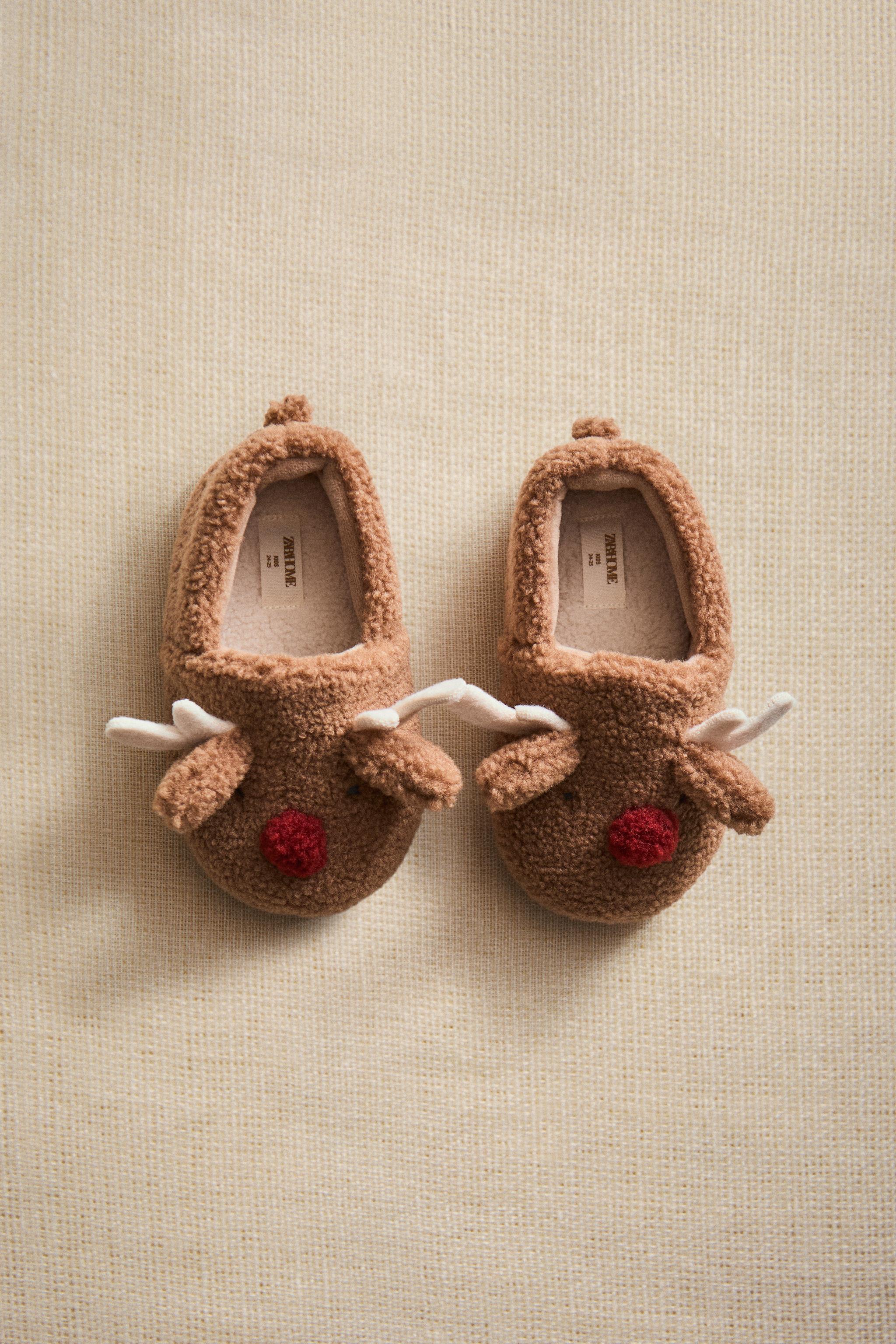 CHILDREN'S REINDEER SLIPPERS